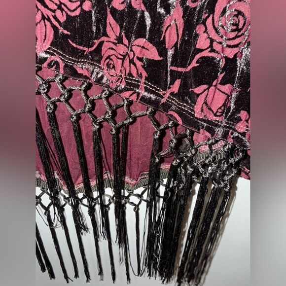 Cosmic Aura Purple Roses Burnout Velvet Witchy Goth Whimsigoth Duster XS/S - Picture 6 of 9